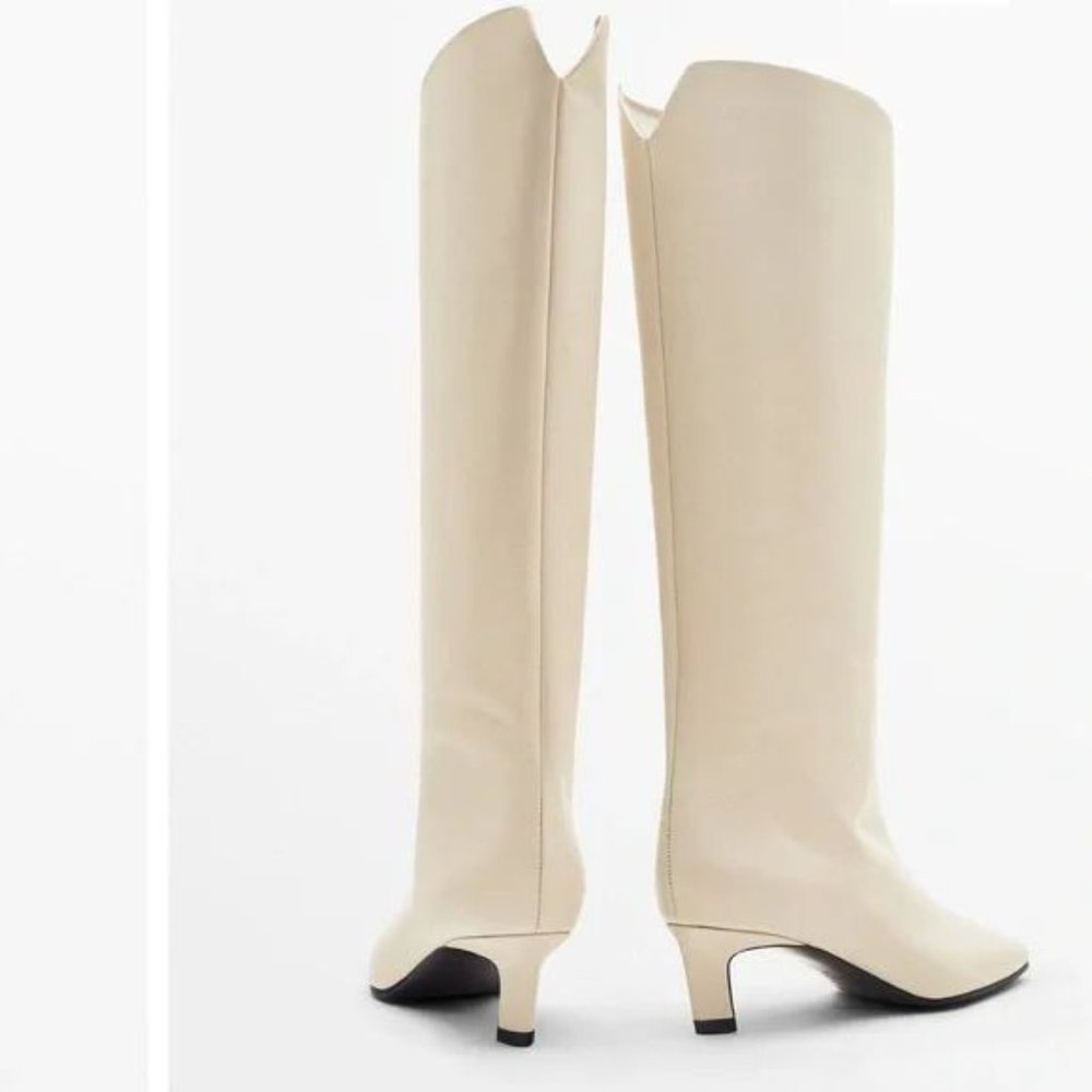 MASSIMO DUTTI COW LEATHER HEELED LEATHER BOOTS - Picture 5 of 6